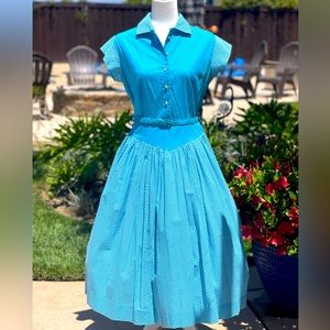 🩵 Vintage Turquoise Dress L